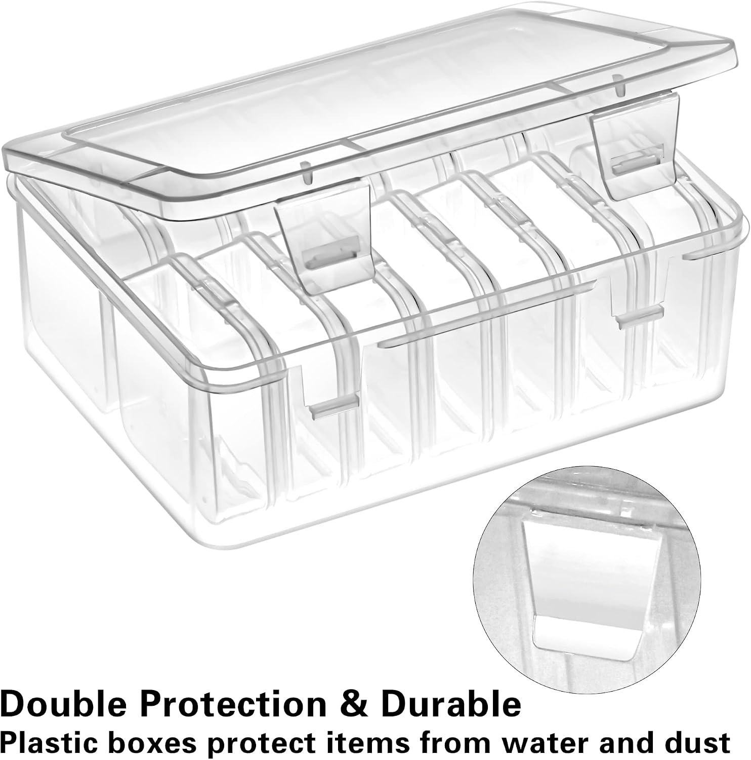 Mathtoxyz Small Bead Organizers. 14 Pieces Plastic Storage Cases Mini Clear Bead Storage Containers Transparent Boxes with Hinged Lid and Rectangle Clear Craft Supply Case - Image 6